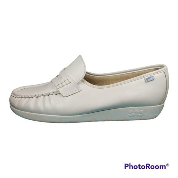 SAS Womens Classic White Slip On Loafer Size 11 - Picture 2 of 8